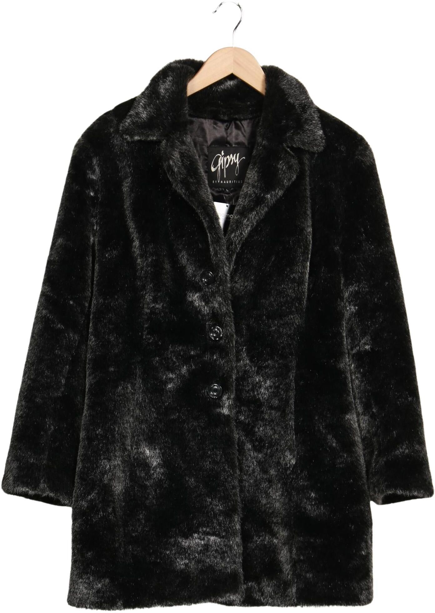 Gipsy Damen Mantel, Schwarz, Gr. L, Synthetik - Second Hand