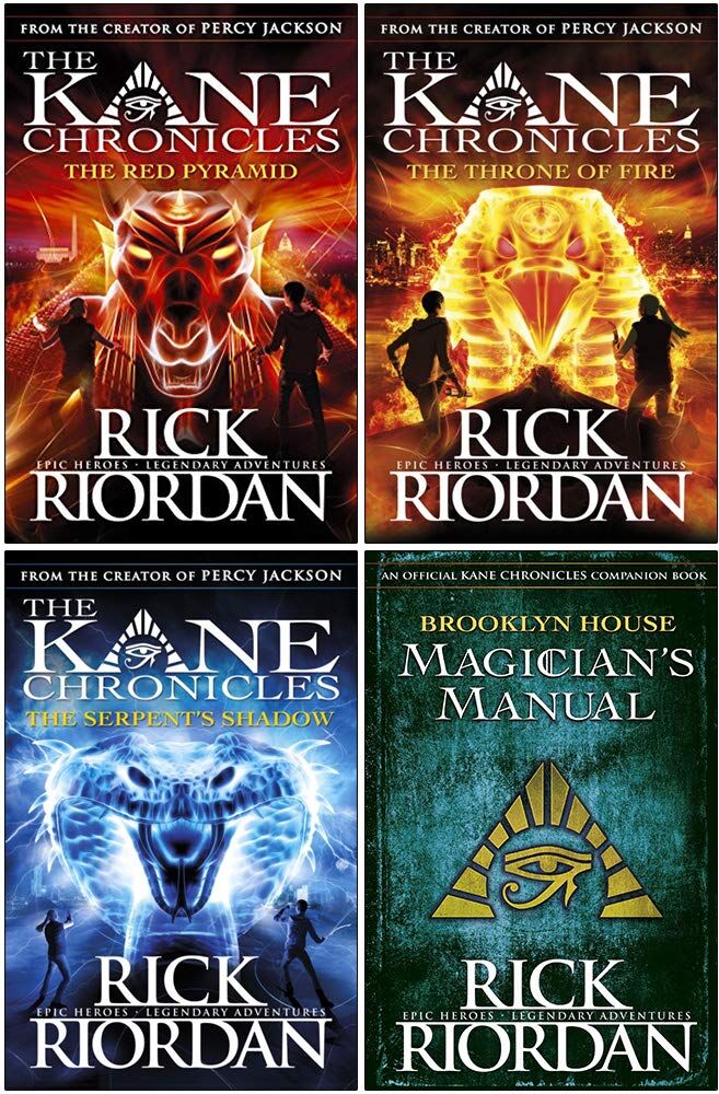 Puffin The Kane Chronicles Collection Rick Riordan 4 Books Set (The Red Pyramid, The Throne of Fire, The Serpent's Shadow, [Hardcover] Brooklyn House Magicia