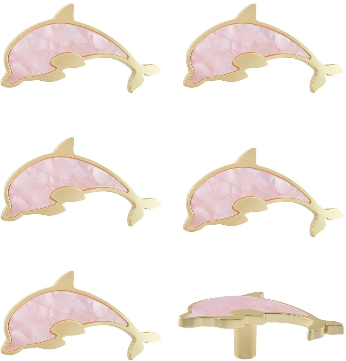 Omgoods Decoratieve Dolfijn Knop voor Keuken- en Meubelkasten, 6 Stuks