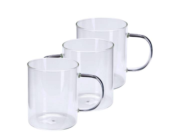 Kaffeeglas mit Henkel 3er Set 400 ml