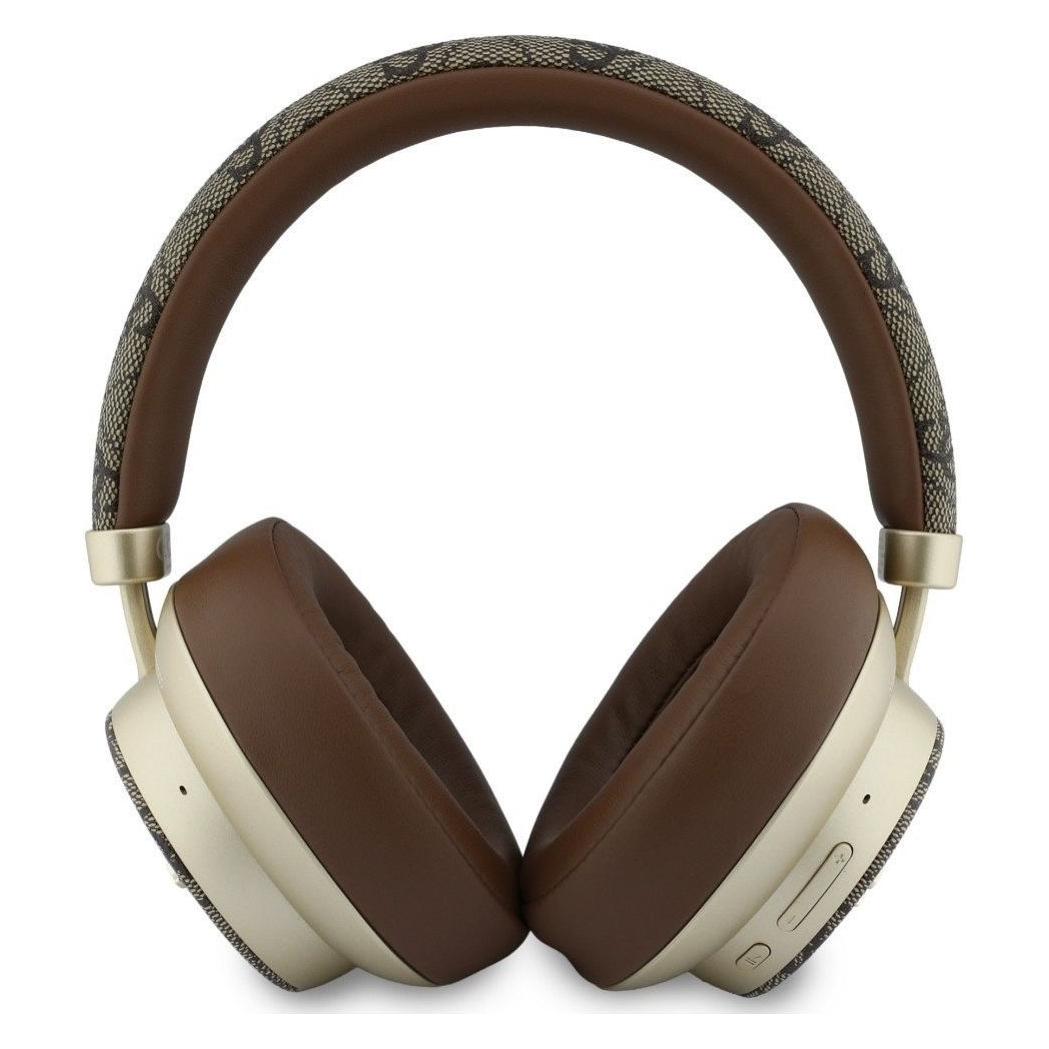 Guess Headphones nauszne Bluetooth ENC 4G Gold Script Metal brown (ANC, 32 h, Kabellos) (GUBHP83P4CSCMW)