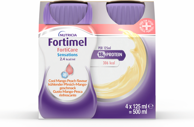 Fortimel Forticare Sensations Cool Mango Peach 4 x 125 ml