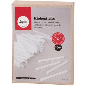 Rayher Heißklebesticks 33497702, transparent, Ø 7mm, Länge 100mm, 100 Sticks