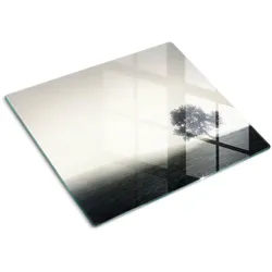 GLASPLATTE 60x52 cm Einsamer Baum