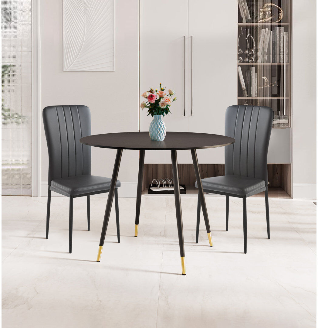 Canora Grey Bearrow 2 -Person Dining Set Black 2