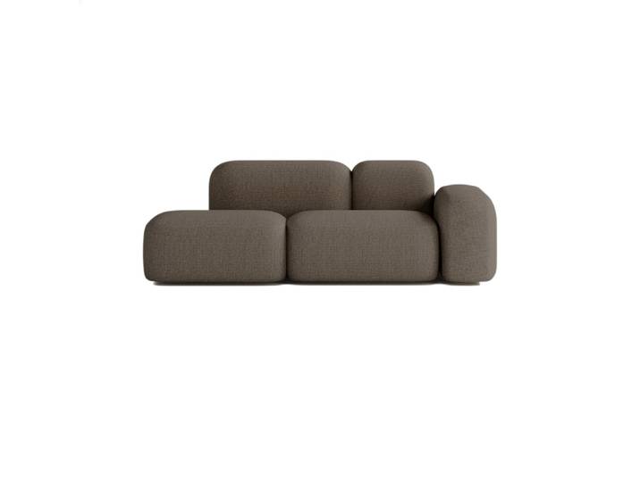 Canapé Modulable 2 Places Tissu Marron