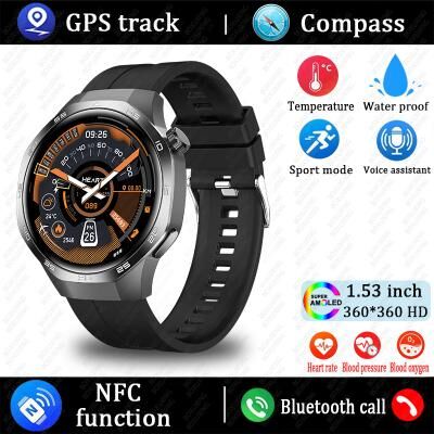 Inspire Daily Merch New Watch MAX Smart Watch With HD AMOLED Screen GPS Tracker Waterproof Sports Health Monitoring Bluetooth Call black