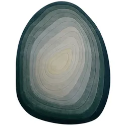 KADIMA DESIGN Teppich Wolle | Organische Form | Ombre Farbverlauf | Handgefertigt | Hoch-Tief-Flor-Effekt | 160x230cm