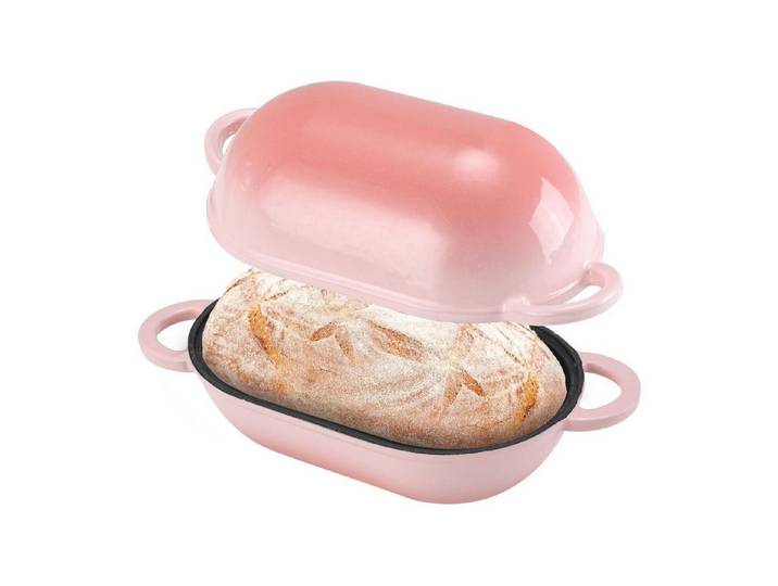 LuxusKollektion Brotbackform Gusseisen Brotbackform m. Deckel 23cm Rosa