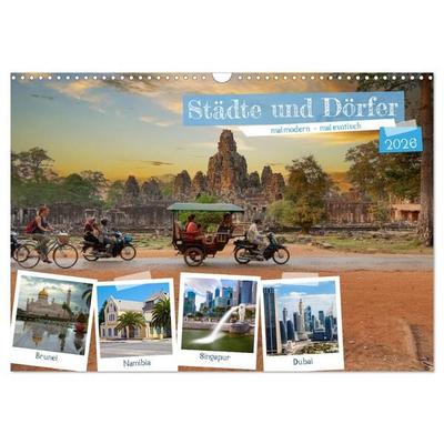 Städte und Dörfer, mal modern - mal exotisch (Wandkalender 2026 DIN A3 quer), CALVENDO Monatskalender