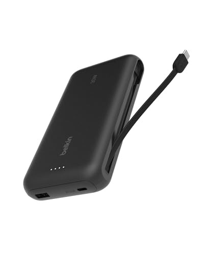 Belkin Draagbare Powerbank 20.000 mAh met USB-C kabel, 30W PD snellader, zwart