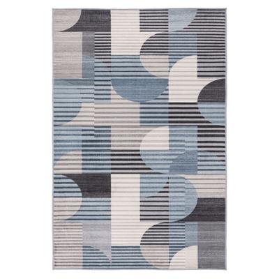 Teppich KAYOOM "Bluster 425", blau, B:160cm H:7mm L:230cm, Polyester, Teppiche, Teppich, Kurzflor, Wohnzimmer