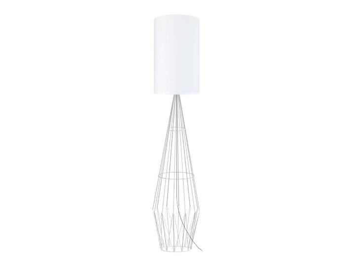 Lampadaire métal abat-jour tissu blanc