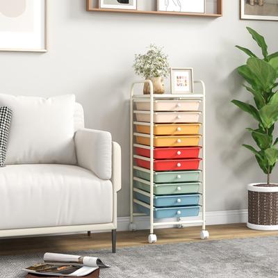 Lirago 10 Drawer Rolling Storage Cart Organizer with 4 Universal Casters