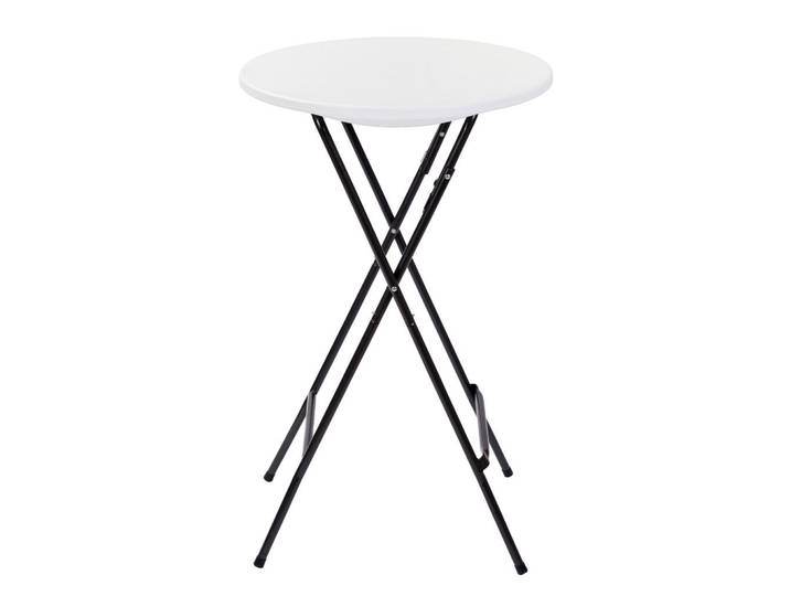 Gardenson Stehtisch, Schwarz, Weiß, Metall, Kunststoff, rund, 60x107x60 cm, pflegeleicht, witterungsbeständig, Freizeit & Co, Camping, Campingtische