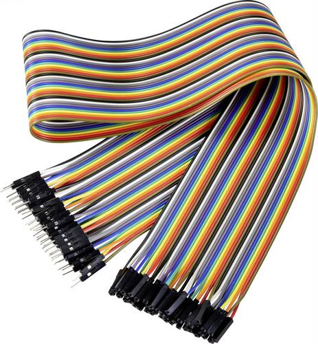 Renkforce JKMF406 Jumper-Kabel Arduino, Banana Pi, Raspberry Pi [40x Drahtbrücken-Stecker - 40x Drahtbrücken-Buchse] 60.00cm Bunt