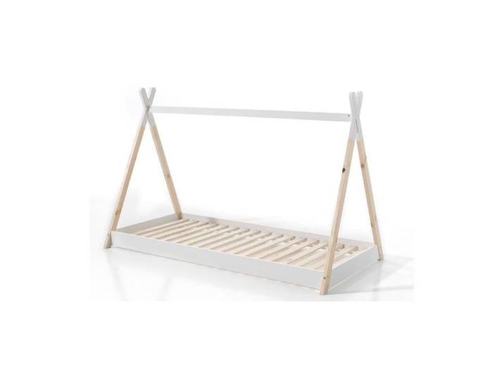 Lit Tipi 90x200 Blanc - VIPACK - Bois