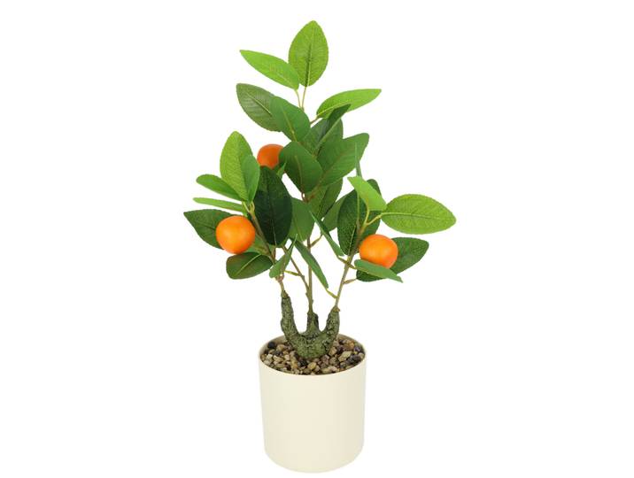 Kunstpflanze I.GE.A. Künstlicher Orangenbaum mit Früchten im Topf , grün (orange), B:20cm H:40cm T:18cm, Polyester, Kunstpflanzen, Kunstpflanze, 40cm Kunstpflanze Zitrusbaum Deko Dekobaum Kunstpflanze Zierbaum