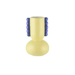 HOME STORY Vase   , gelb , Steingut , Maße (cm): H: 15  Ø: 9.7