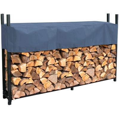 Kaminholzregal QUICK STAR, grau (anthrazit), B:200cm H:115cm T:25cm, Polyester, Stahl, Kaminholzlager, Kaminholzregal