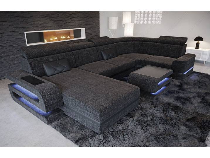 Couchlandschaft Bologna U-Form in Stoff