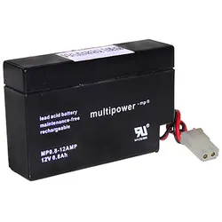 Blei-Akku Multipower MP0.8-12AMP, AMP-Buchse, 12 Volt, 0,8 Ah
