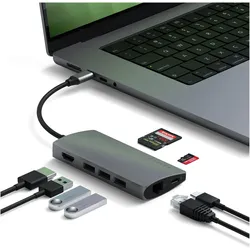 Satechi St-Tcmas (USB-C, 1 Port), Dockingstation + USB Hub, Silber