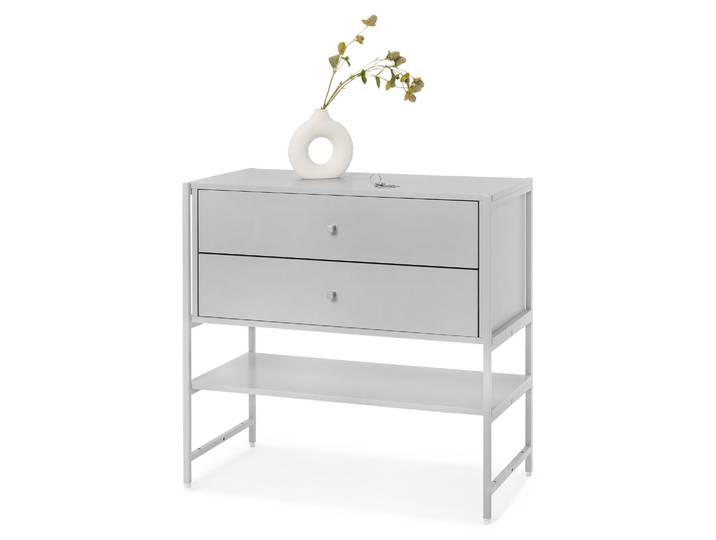 Tchibo - Kommode »Grade« mit 2 Schubladen - 80,3x40x76,8cm - silber -