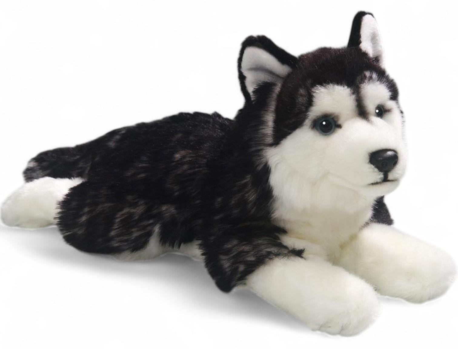 Carl Dick Husky pluche knuffel speelgoed zwart 32 cm