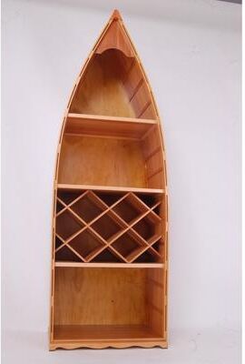 Old Modern Handicrafts Canoe wine shelf New 5ft Tall