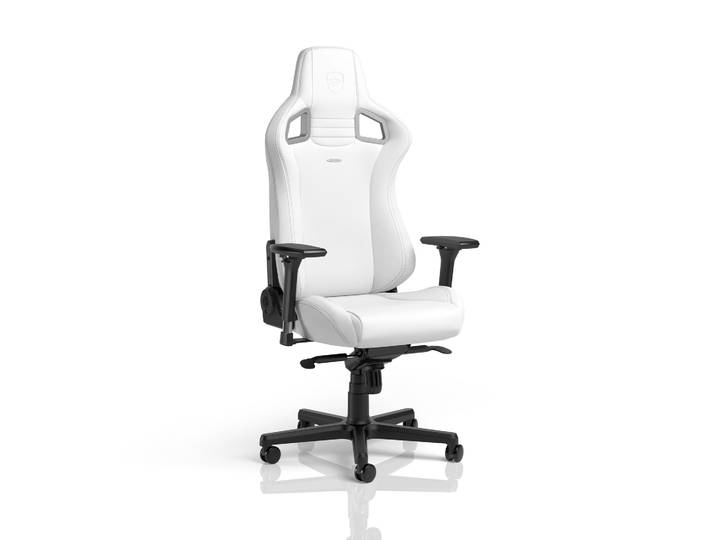 Gaming Stuhl Noblechairs EPIC Hightech Kunstleder mit 4D Armlehnen, White Edition, Neu, Ergonomischer Stuhl - ideal für flexibles Arbeiten