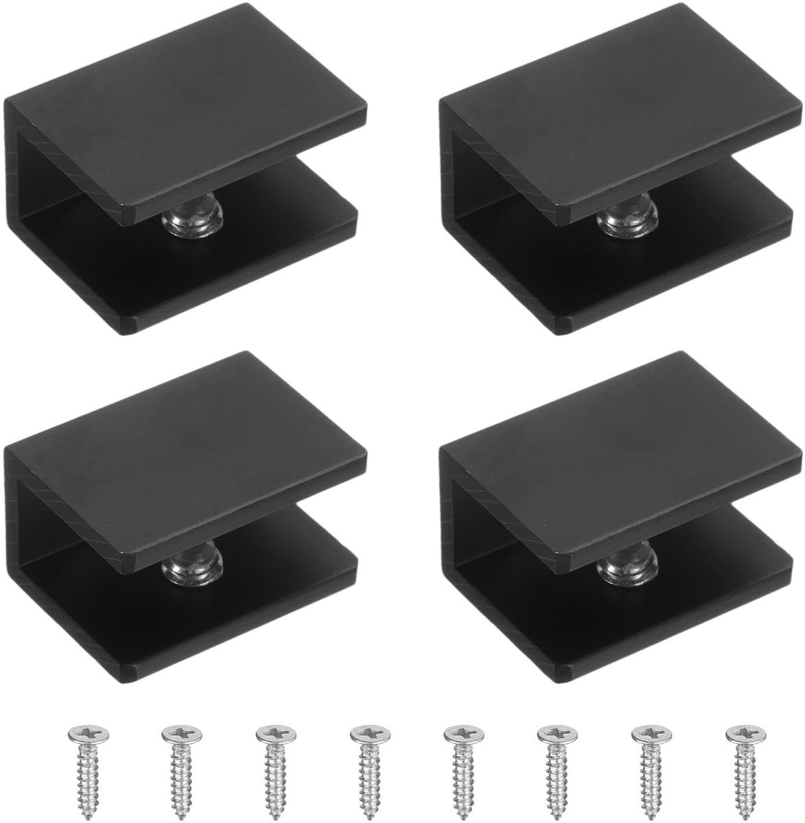 Merkloze set van 4 glazen plankhouders voor wandmontage