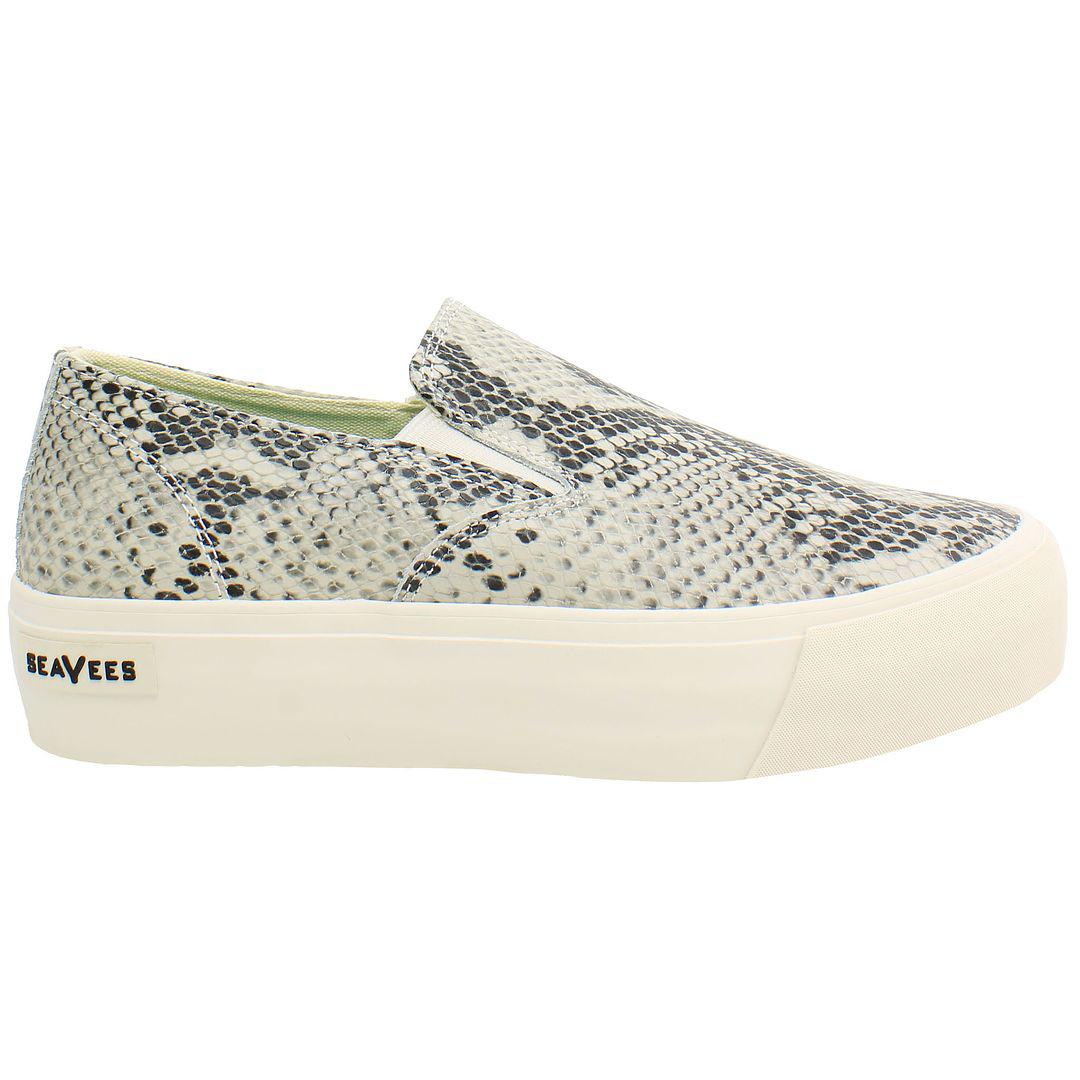 Seavees Baja Platform Mulholland Dames Beige Slip-Ons