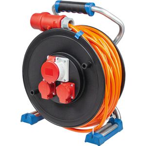 as-Schwabe Kabeltrommel 23663 Xperts CEE, für außen IP44, 1x CEE 400V / 16A, 2x Schuko, Kabeltyp H07BQ-F 2,5 mm², 30 m