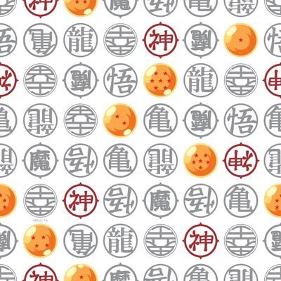 RoomMates Dragon Ball Z Symbols White Peel and Stick Wallpaper - N/A