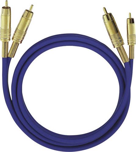 Oehlbach Cinch Audio Anschlusskabel [2x Cinch-Stecker - 2x Cinch-Stecker] 0.50m Schwarz vergoldete Steckkontakte NF 1 Master