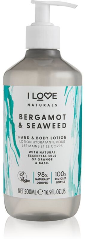 I Love Naturals Bergamot & Seaweed lait mains et corps 500 ml