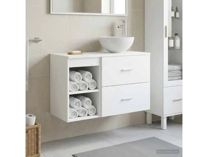 SALLE DE Bain COMPLETE - Ensemble de mobilier de salle de Bain - solide et durable - 2 pcs Blanc_26rsl43h