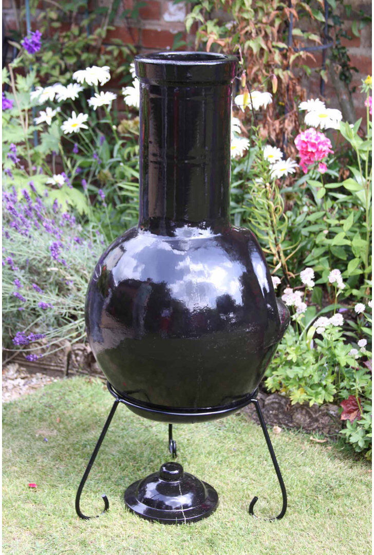 Gardeco Sempra Clay Smokeless Chimnea Black 279.4cm H X 45cm W X 45cm D