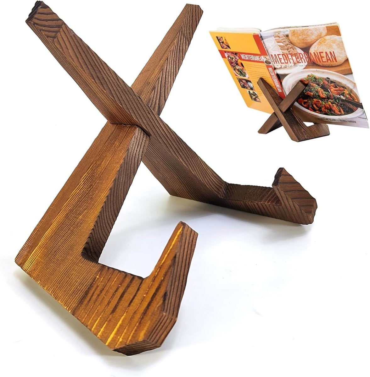 Kookboekhouder Hout – Verstelbare Boekstandaard voor Keuken, Tablet & iPad – Vintage Boekhouder & Receptenhouder – Decoratieve Boekopener
