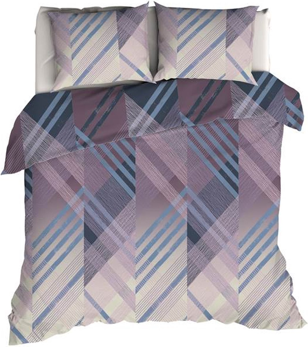 Romanette Valmont Dekbedovertrek voor volwassenen - Blauw/Lila - 240 x 220 cm