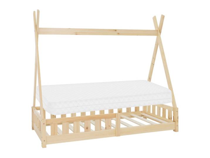 KINDERBETT Tipi mit Matratze 80x160 cm Natur