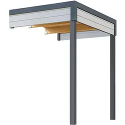 Weka Anbaudach für Gartenhaus Batu 1 hellgrau 150 x 200 cm