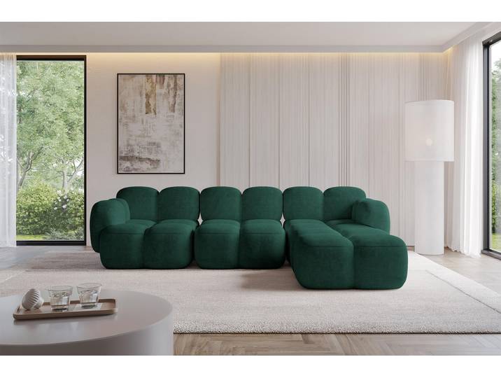 ALTDECOR Ecksofa - Miko-L2 - 302x205x75 - Grün Corner Sofa Eckcouch Couch L-Form, links/rechts angeordnet