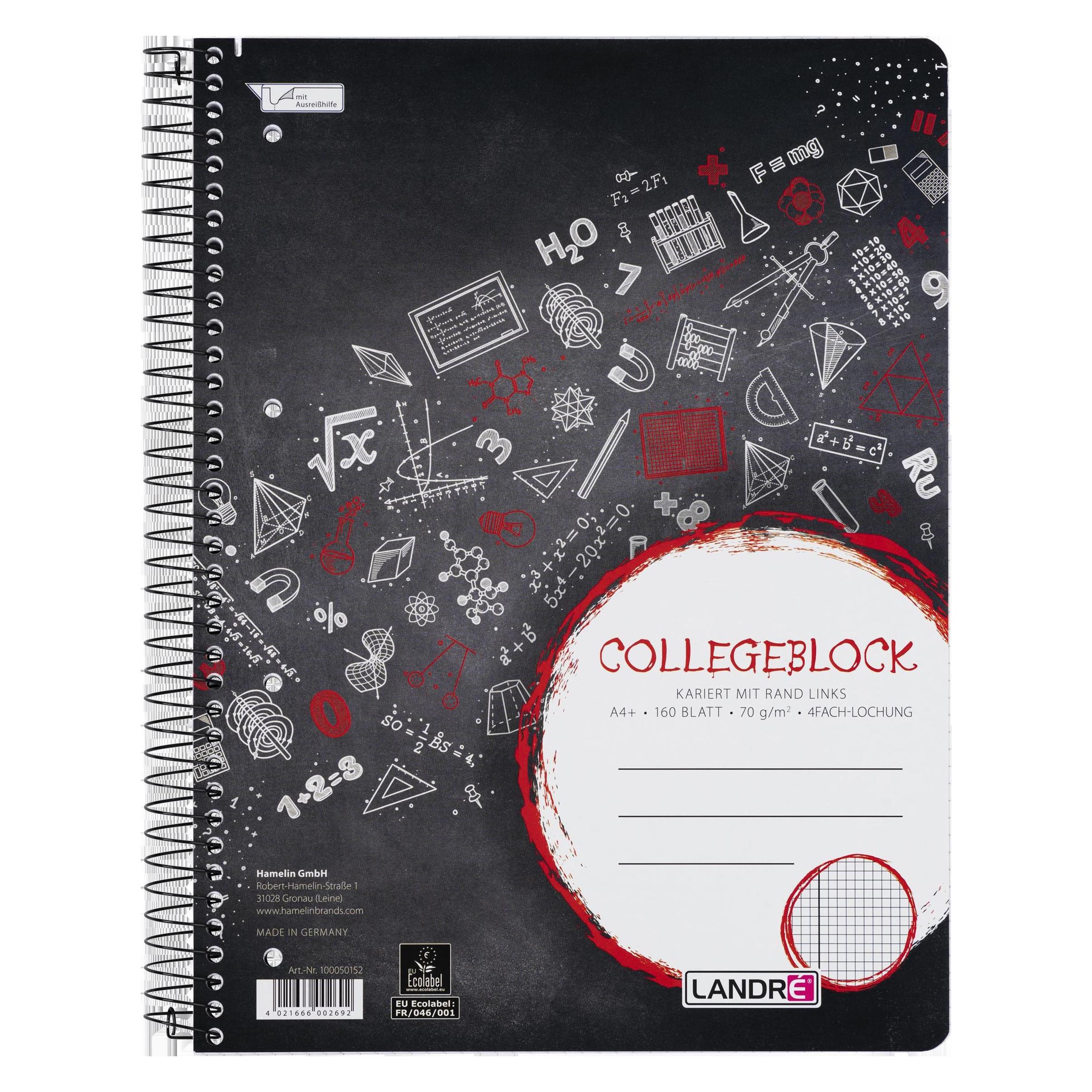 Landré College A4+ Collegeblock (A4+, Kariert, Kein Einband) (100050152)