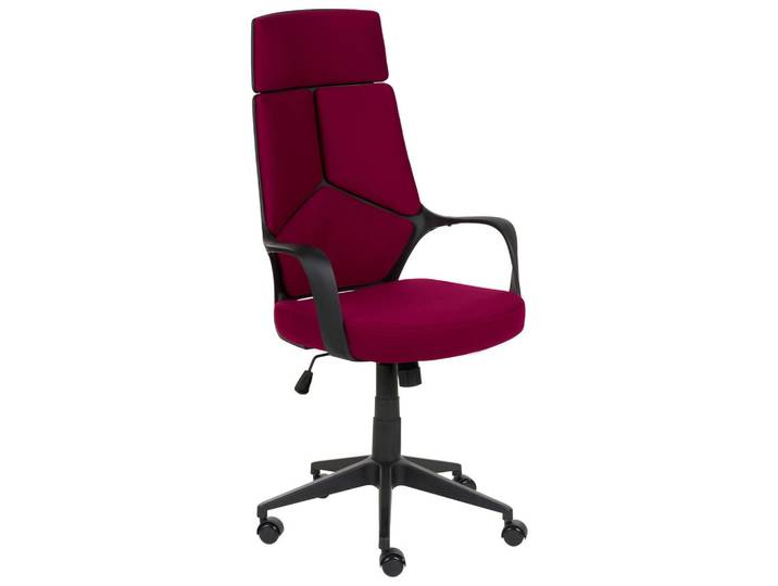 Beliani Bürostuhl Burgunderrot Delight, Dunkelrot, 64x116x64 cm, Büromöbel, Bürostühle, Drehstühle