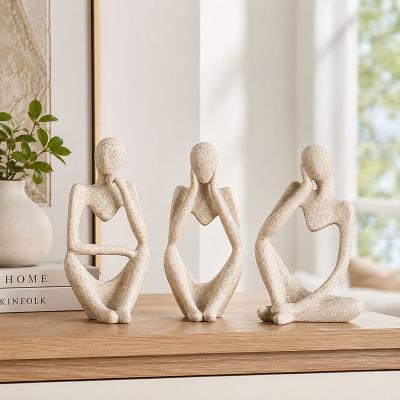 LightInthebox Large Abstract Thinker Statue, Scandinavian Modern Art Sculpture, Creative Zen Home Decor Figurine for Living Room, Office, Bookshelf and Tabletop