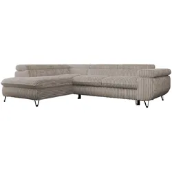 ECKSOFA PEDRO L Hellbraun Cord - Links Seite