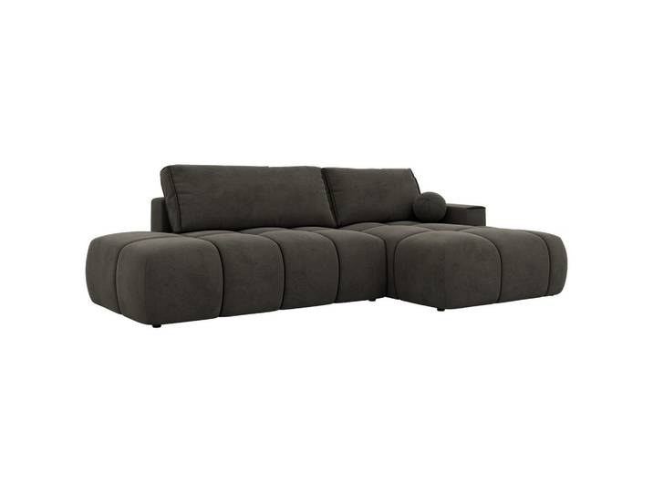 ECKSOFA LORAN L Dunkelgrau Velvet - Rechts