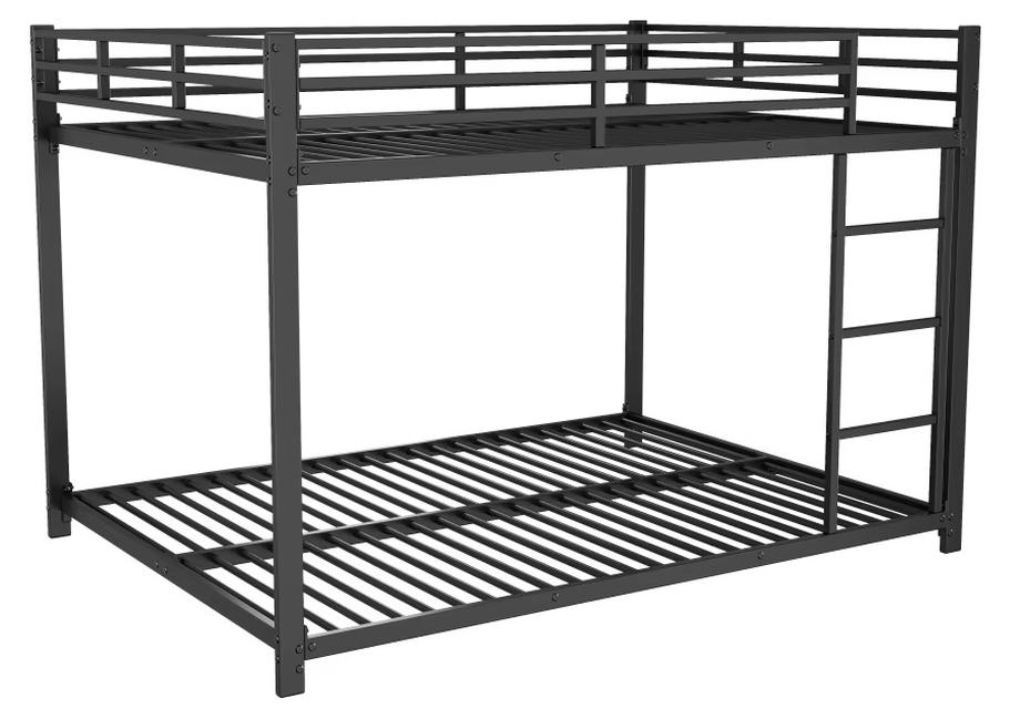 Klassisches Kinder-Etagenbett - Etagenbett - Metall - Sicherheitsgitter - Platzsparend - Zur Selbstmontage - 140 x 200 cm - Schwarz